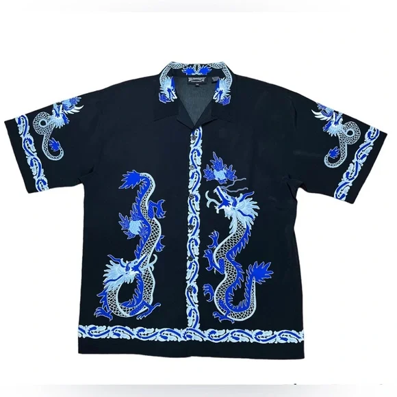 Dragonfly Clothing Company Men’s Vintage 90’s Dragon Button Down Shirt Sz  XXL